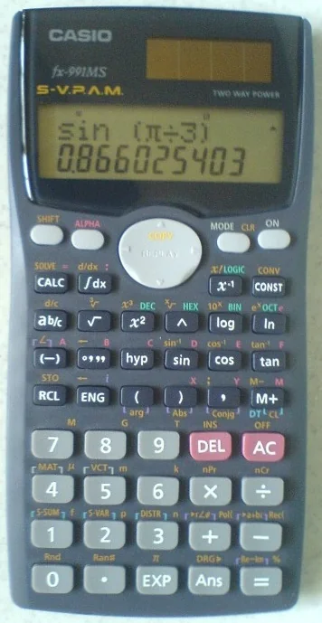 Casio fx-991MS scientific calculator, illustrating the calculator selection