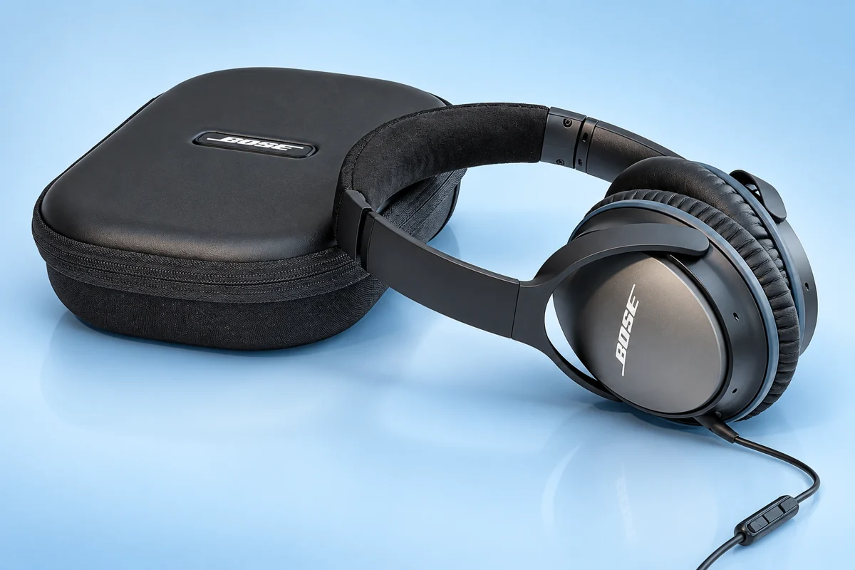 AI-styled illustration: Bose QuietComfort 25 pictured.