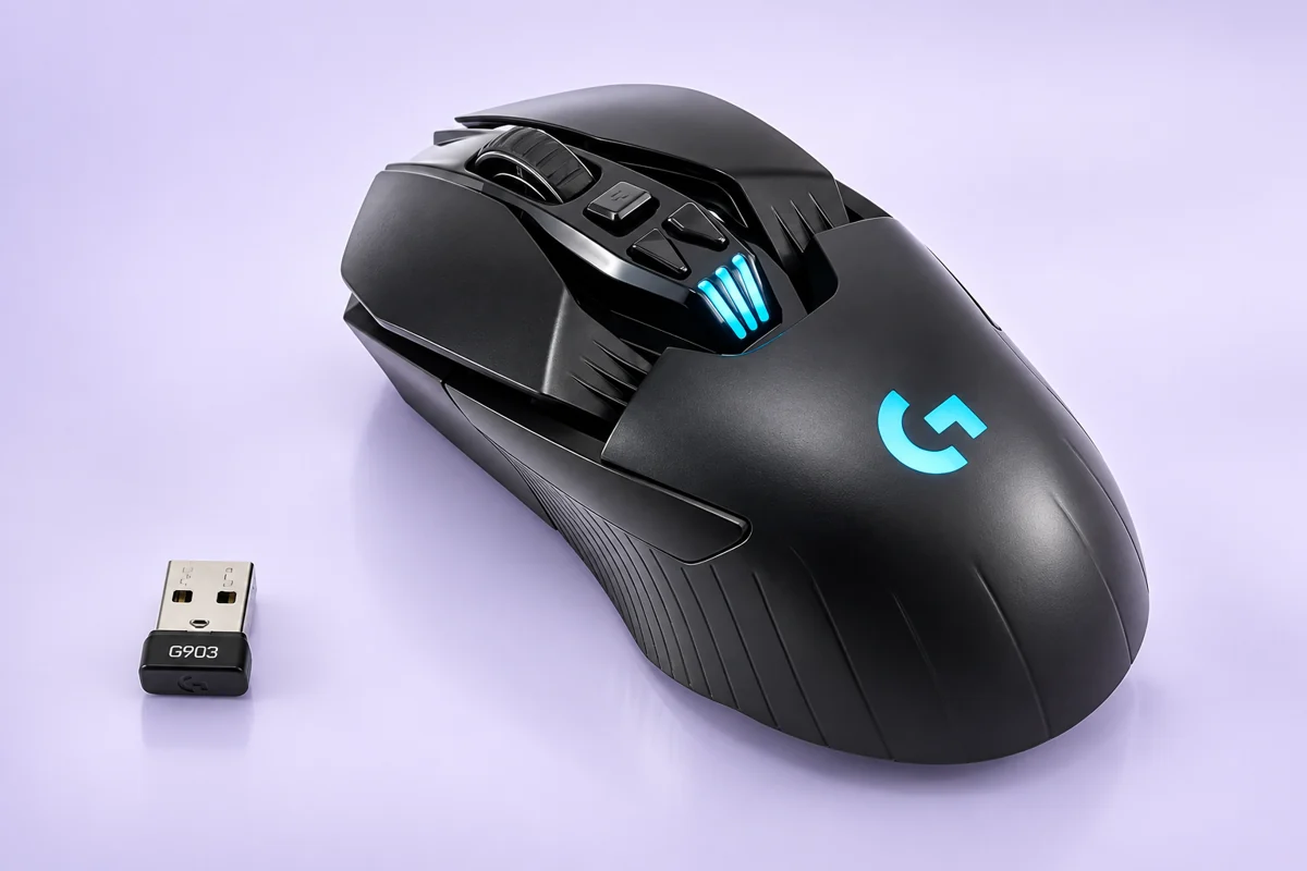 AI-styled illustration: Logitech G903 pictured.