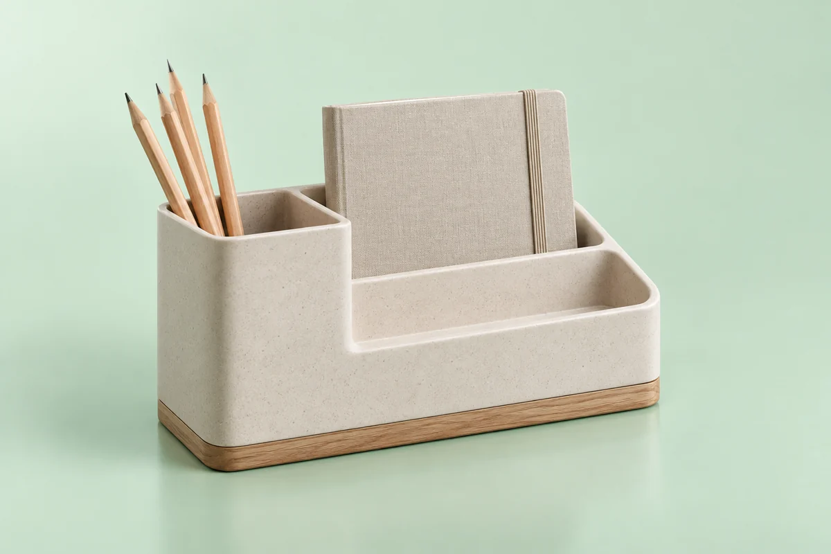 AI-generated illustration of desk organisers for the little things.